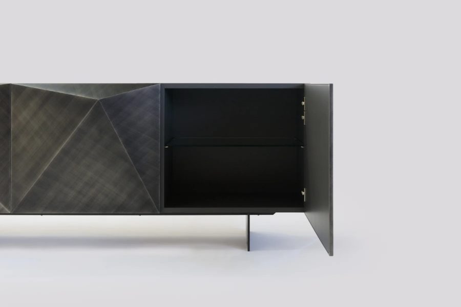 Geometric Stainless Steel Console Table