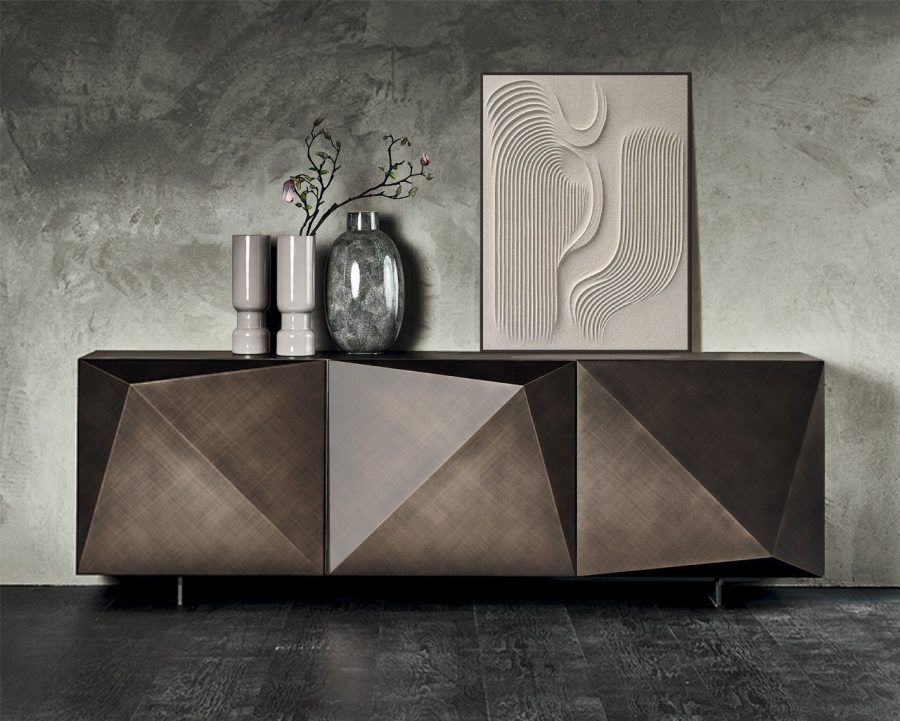 Geometric Stainless Steel Console Table