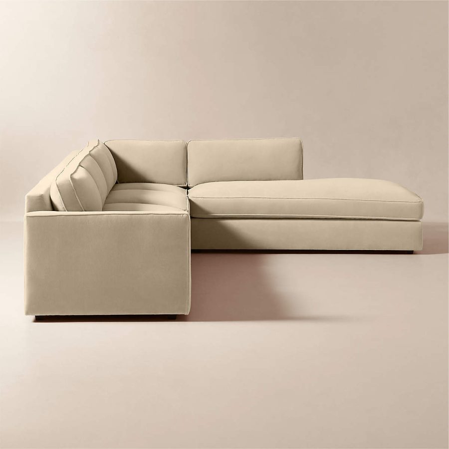 4-Piece Wheat Sheaf Velvet Sectional Sofa