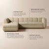 L-Shaped Camel Woven Sectional Sofa