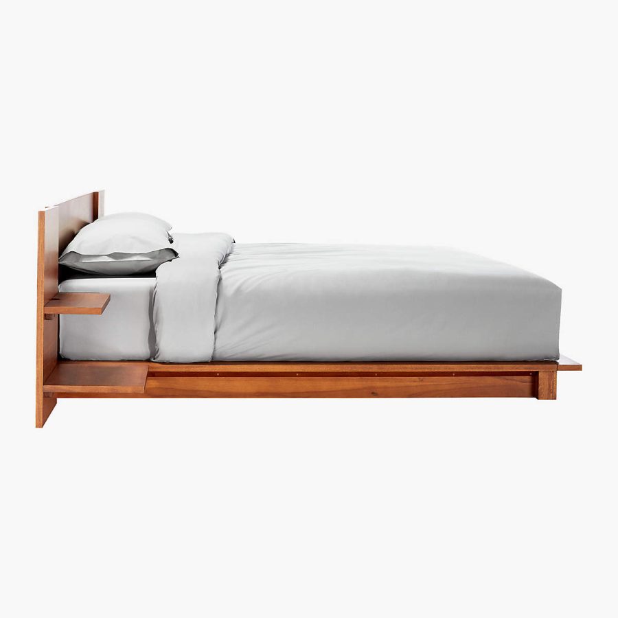 Adonis Wood Platform Queen Bed with Nightstands