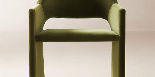 Olive Green Velvet Counter Stool