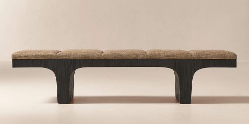 Light Brown Upholstered Bench