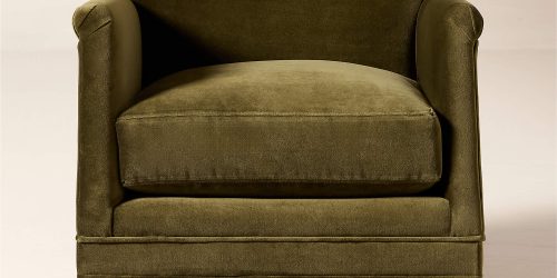 Olive Green Velvet Accent Chair