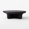 Round Matte Black Marbled Coffee Table
